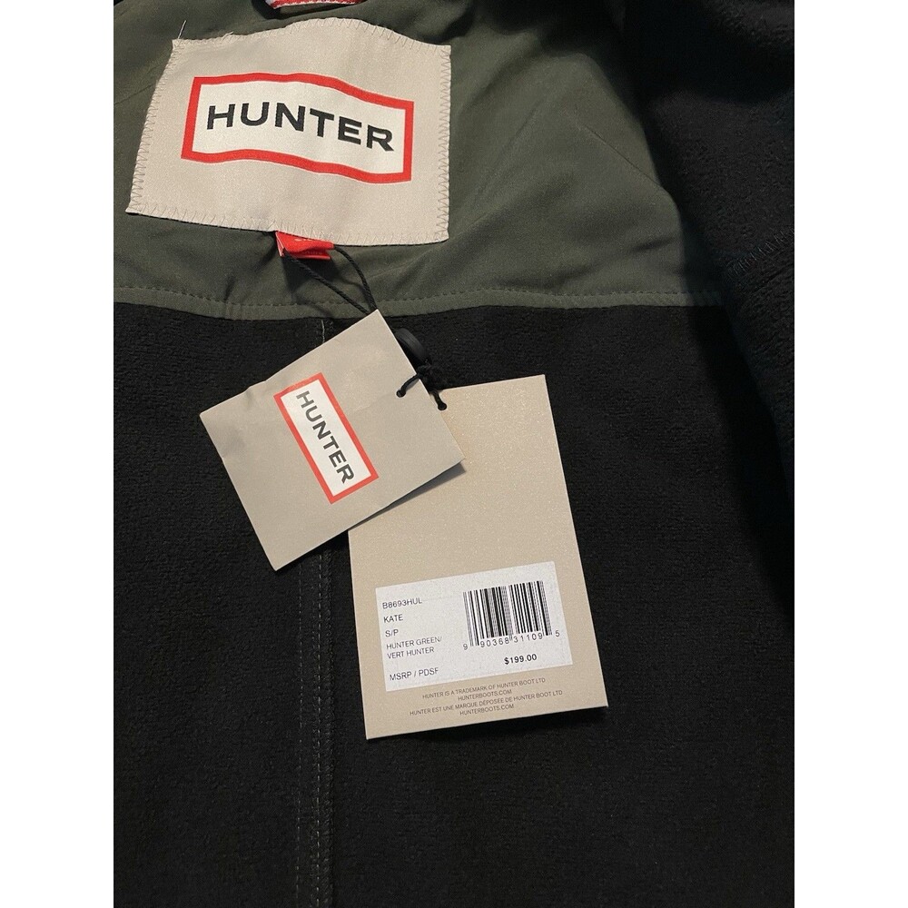 NWT - Hunter Hooded Water Resistant (Kate) Rain Coat Olive Green Sz S ($199.00) - Picture 12 of 16